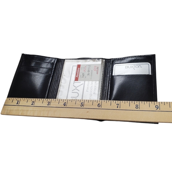 Buxton Kidskin Tri-Fold Black Wallet. NWT. - Picture 10 of 10